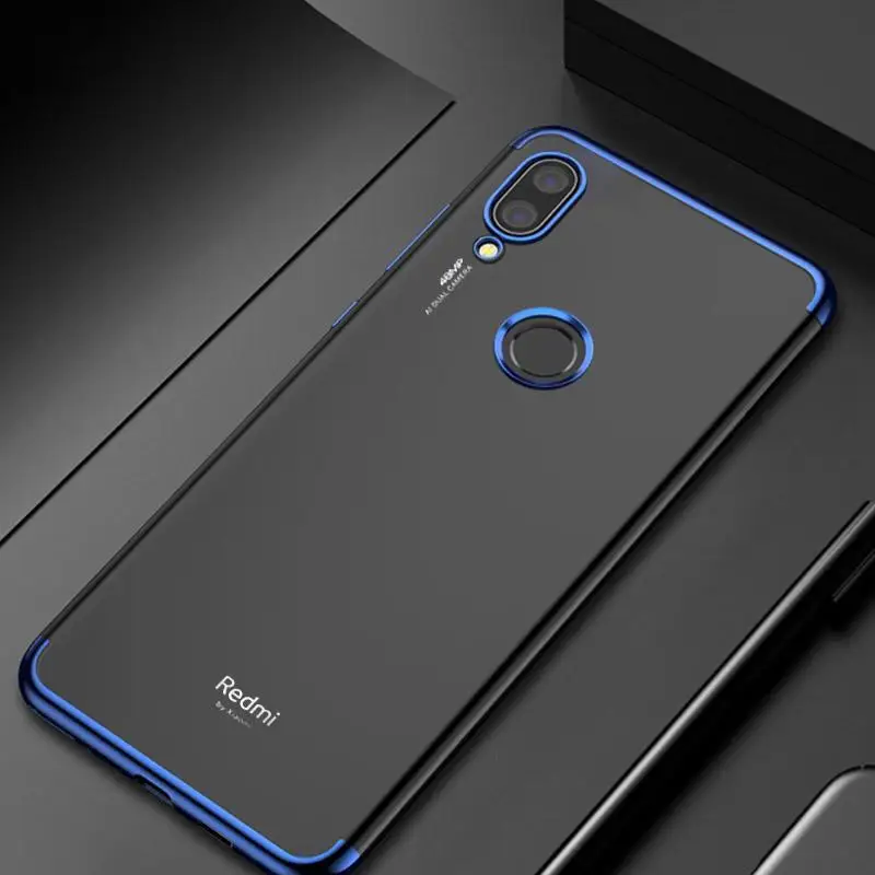 Синий Мягкий ТПУ для телефона с покрытием чехол для Xiaomi mi 9T Pro CC9 CC9E A3 Lite Red mi K20 note8 Note 8 7 6 5 Pro 7A прозрачный тонкий Чехол - Цвет: Синий