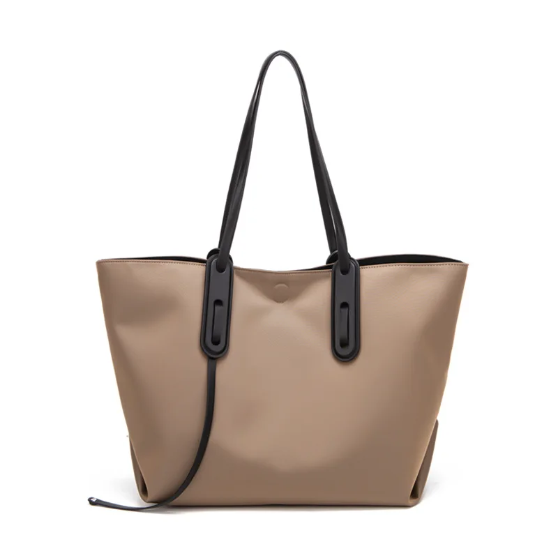 Сумка-тоут женская из ткани Оксфорд саквояж на плечо с кожаными деталями