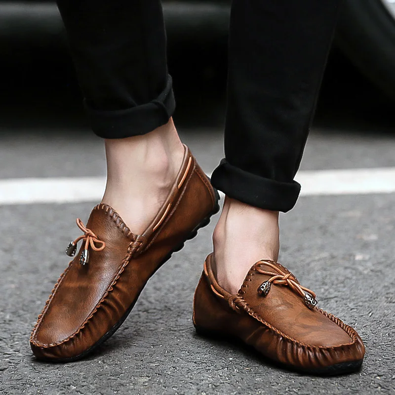 

Casual Leather Loafer Shoes Men Soft Comfortable Driving Shoes Men Moccasins Footwear Mokasin Kasual For Men