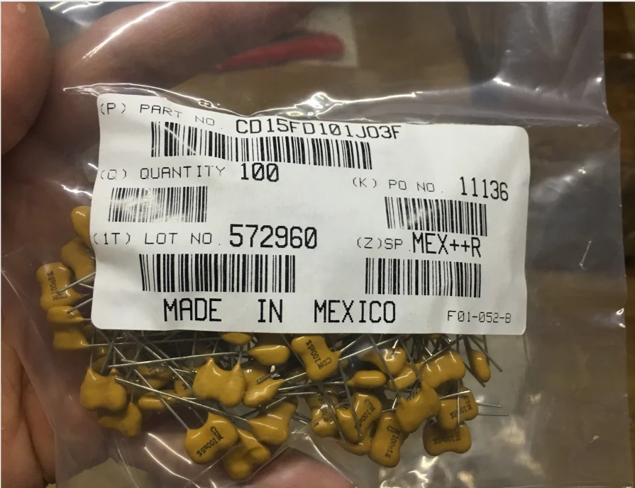 100 шт. CD15FD101JO3F CDM100 + 5% оригинальный слюда конденсатор CD15FD101J03F|capacitor 630v|capacitor 2.2ufcapacitor