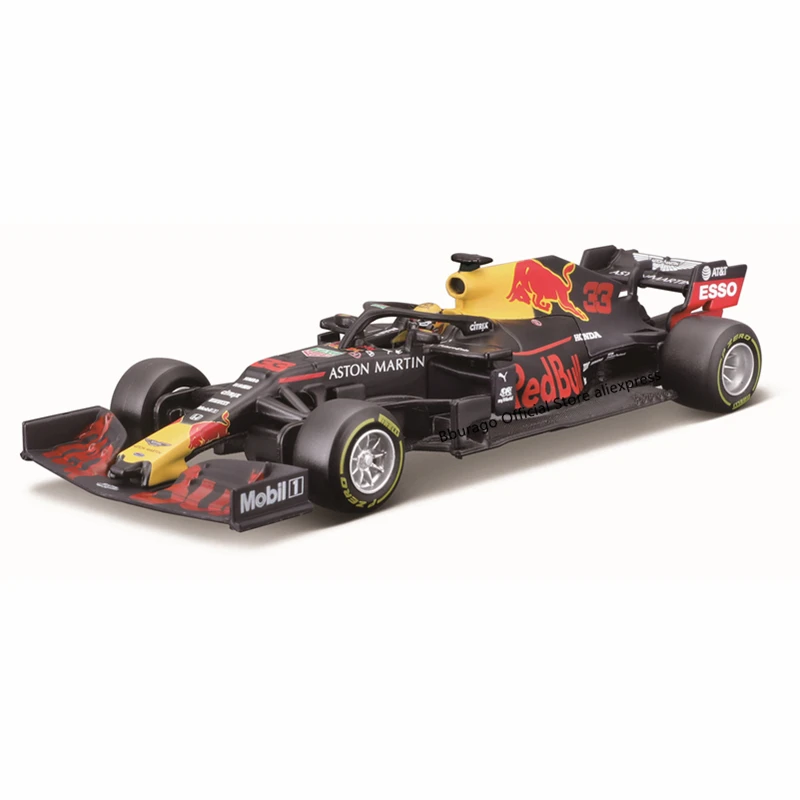 Bburago-coche de carreras Aston Martin Red Bull, escala 1:43, RB16B NO33, veh&iacute;culo de lujo de aleaci&oacute;n, coches fundidos a presi&oacute;n, colecci&oacute;n de juguetes, regalo-3