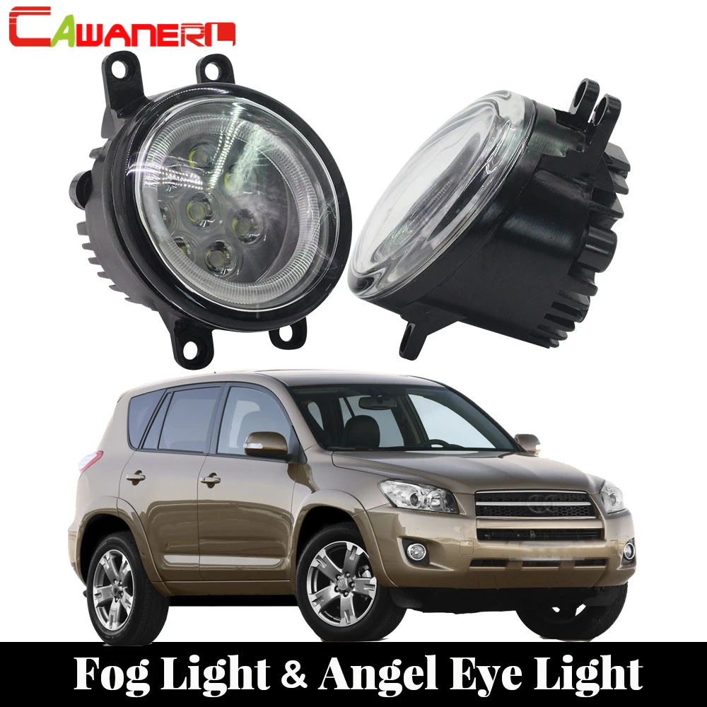 

Cawanerl Car LED Lamp External Fog Light Angel Eye Daytime Running Light DRL 2 Pieces For Toyota RAV4 2006-2012 2016-2018