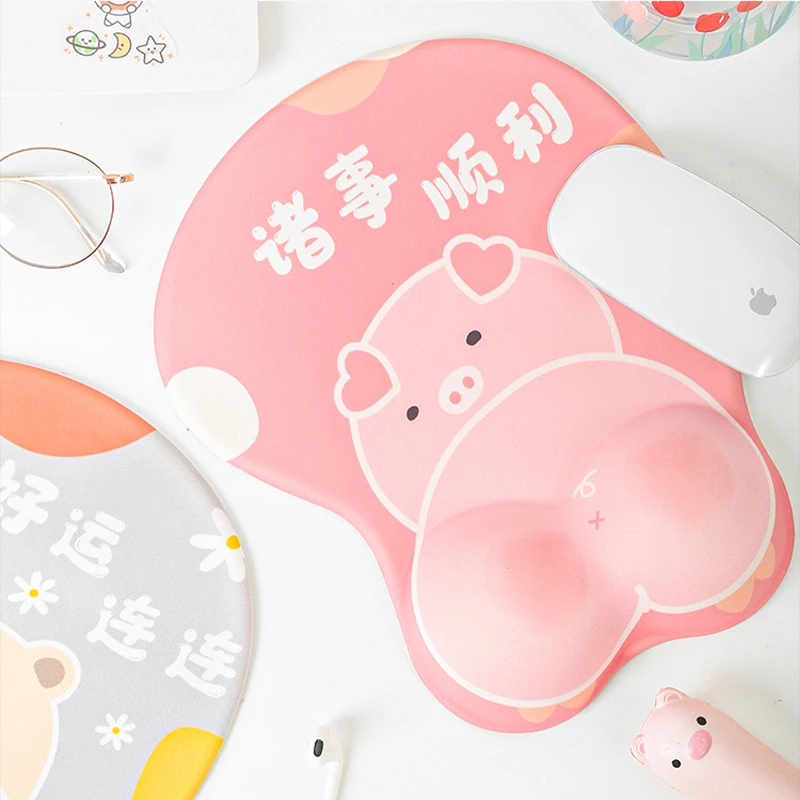 

Коврик для мыши с милыми животными и задницей на запястье, мягкий мультяшный Настольный коврик для ноутбука, подушка для запястья, Настольн...