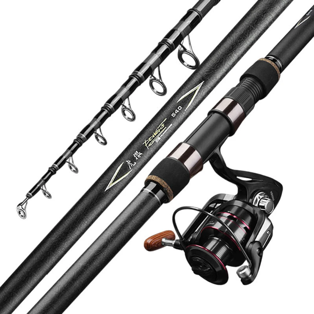 High Carbon Telescopic Fishing Rod Portable Carp Spinning Rods Super Hard Sea Rod Fishing Gear Long Shot Distance Throwing Pole