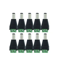 5pcs male dc connector 5 5mm x 2 1mm power jack adapter plug cable connector for for cctv single color led strip light