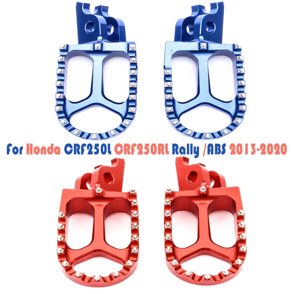 Motorcycle Red/Blue Wide MX Foot Pegs Footrests Aluminum Pedals for Honda CRF250L CRF250RL Rally/ABS 2013-2020