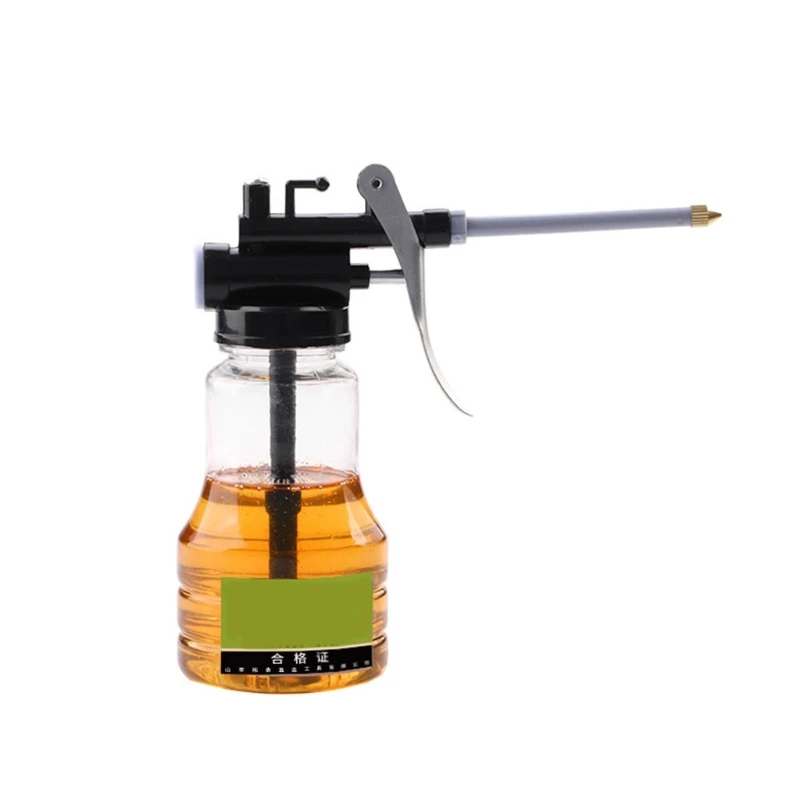 

Pistols Pump Oiler DIY Home Maintenance Pump Oiler Can with Hose 250cc Capacity High Pressure Transparent Oil Pot A5KD