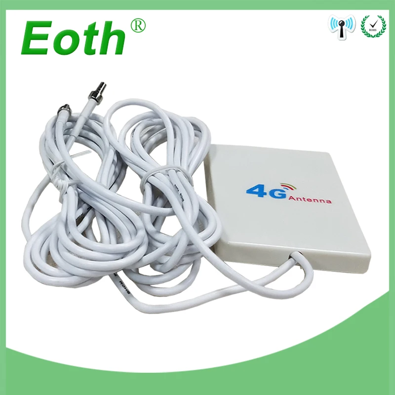 Антенна 3G 4G LTE 10dbi со штекером CRC9 внешняя панельная антенна кабель 2 м для