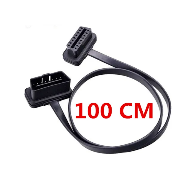 as picture Плоский+ тонкий 16Pin OBD 2 удлинитель OBD 16 Pin ELM327 Мужской Двойной Женский Y сплиттер локоть OBDII удлинитель соединительный кабель - Цвет: as picture