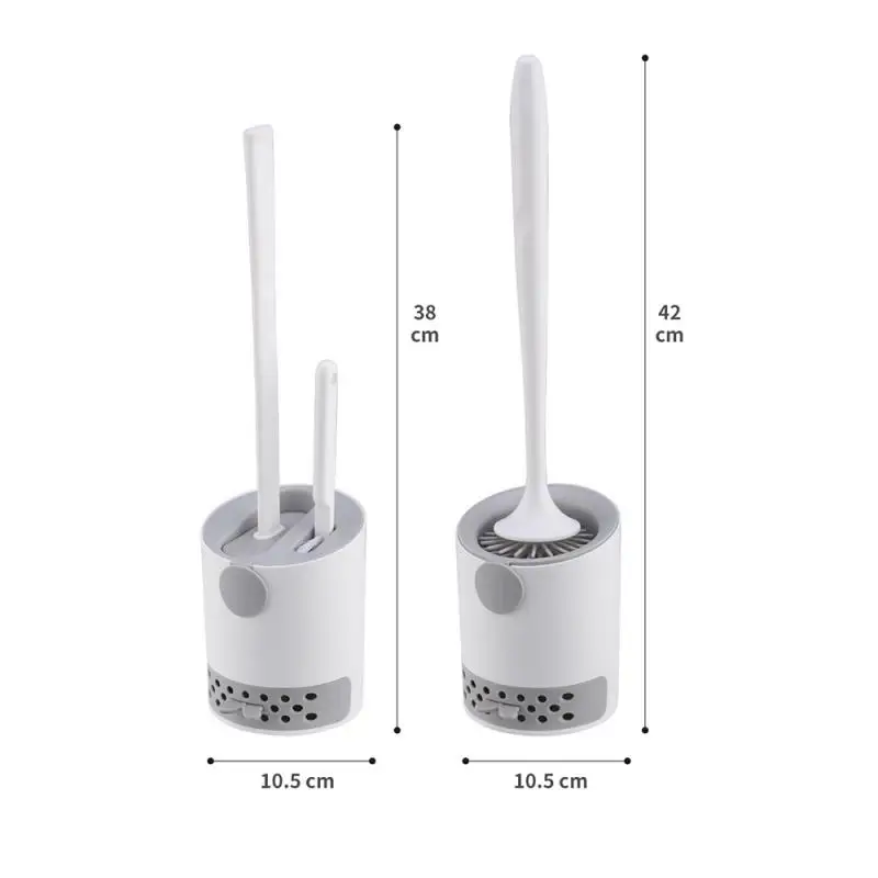 

Toilet Brush Round And Flat Quick Draining Clean Tool Wall-Mount Or Floor-Standing Cleaning Brush Bathroom Accessories