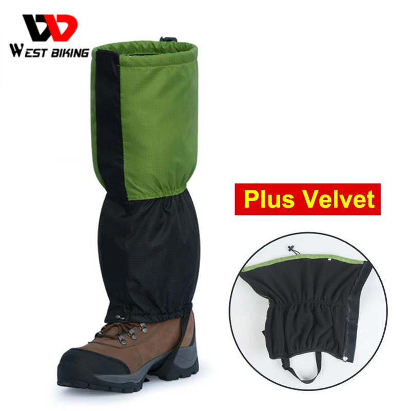 

WEST BIKING Winter Gaiters For Cycling Waterproof Hiking Ski Leg Warmer Fleece Lining Windproof Snow Legging Gaiter Leg Cover