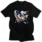 Классическая Мужская хлопковая футболка с коротким рукавом в стиле аниме самурай футболка Gintama, летняя футболка, Топы, свободная одежда
