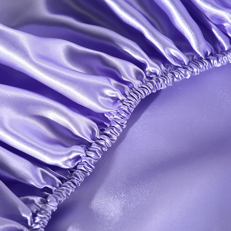 Шелковистый атласный комплект постельного белья простыня Наволочка на матрас