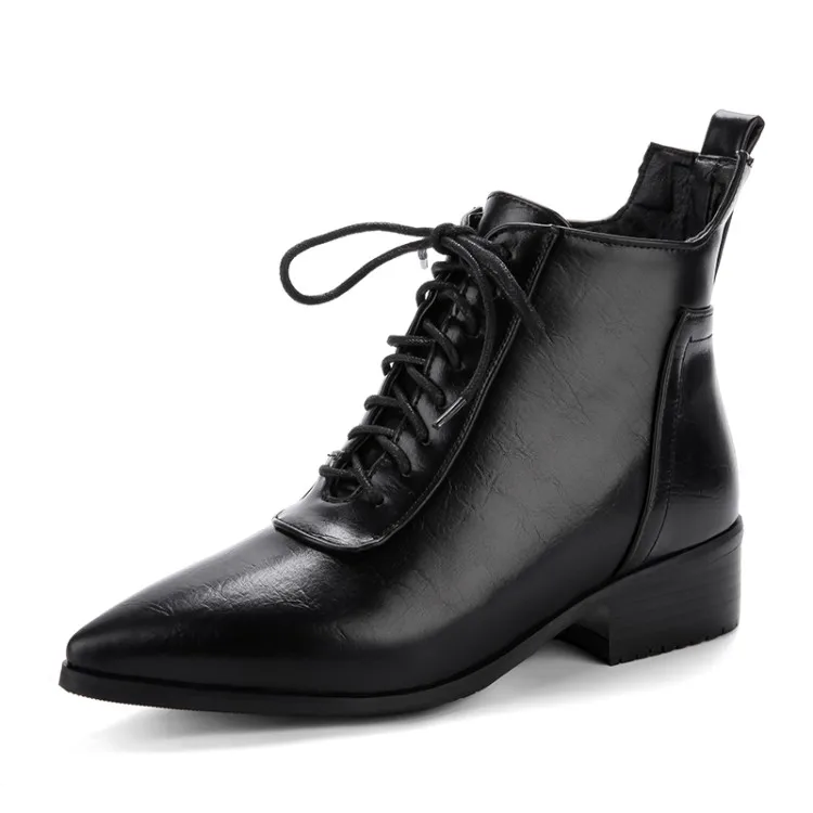 Большой размер грубый каблук короткие ботинки модные на высоком каблуке | Обувь