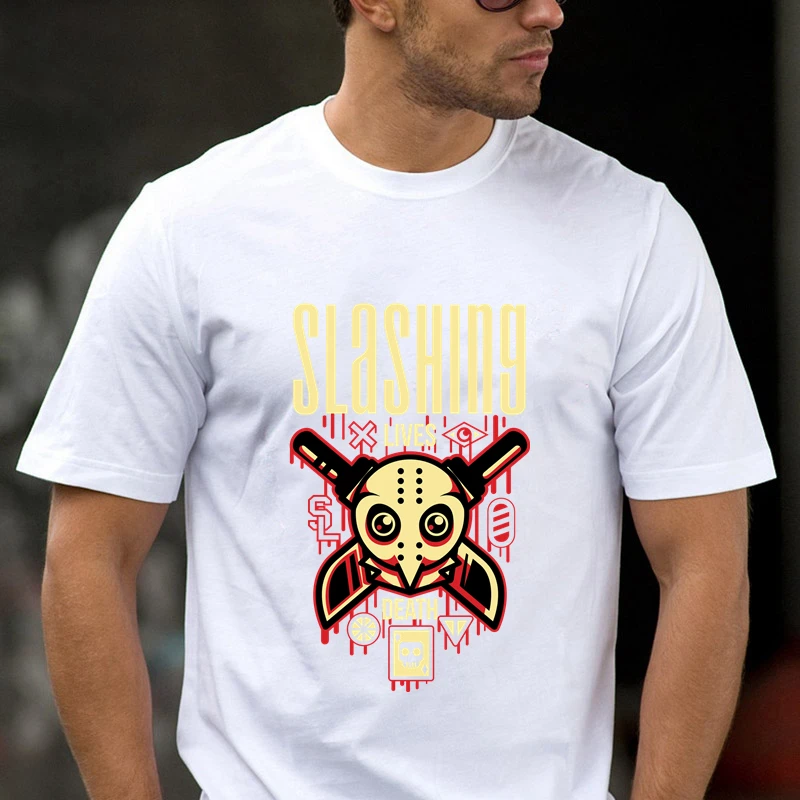 

TriDitya 50749# Cool Unisex T Shirt Slashing Party Men's Tshirt Fashion O Neck Short Sleeve Tops Custom-made