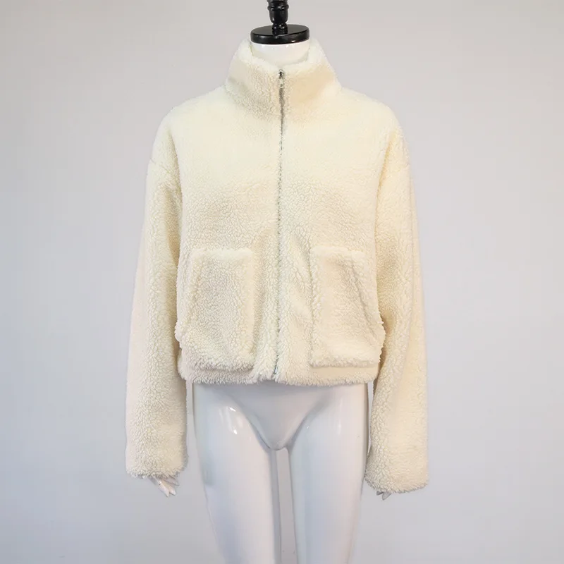 

Women Fall Winter Fluffy Fleece Coats Solid Zipper Cardigan Long Sleeve Overcoats Warm Casual Party Jackets Lambswool