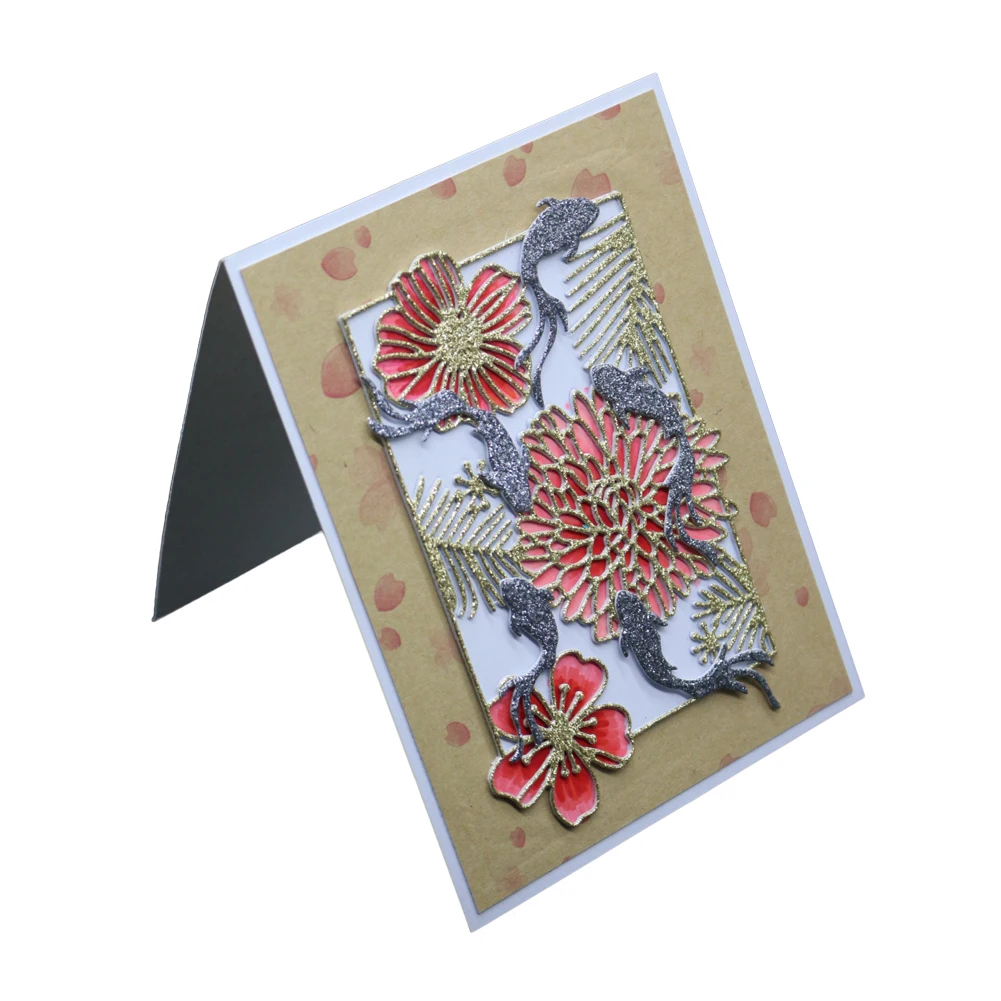 Металлические трафареты для резки цветов и рыб скрапбукинга декоративные