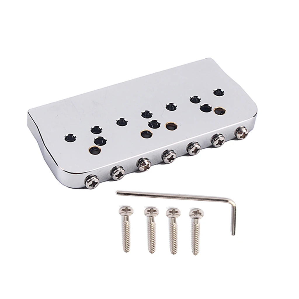 Solid 7 String Electric Guitar Bridge Saddle Bass Replacement Chrome Easy to Install | Спорт и развлечения
