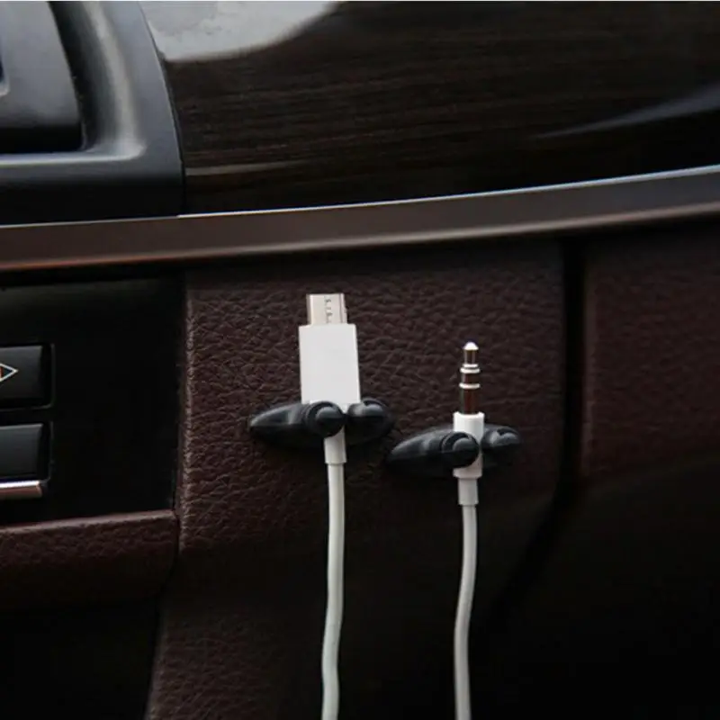 New 8Pcs/Lot Car Wire Cable Holder Tie Clip Fixer Organizer Adhesive Charger Line Clasp Clamp USB Accessories | Автомобили и