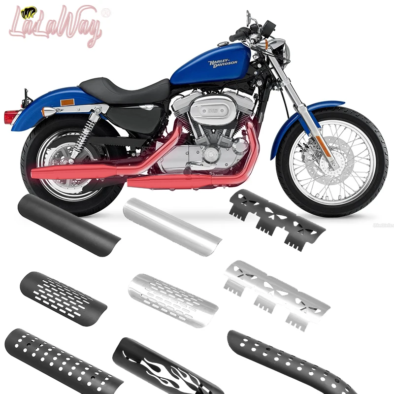 

Motorcycle Heat shield, Motorcycle Heat Guard Cover, Universal Motorcycle Exhaust Pipe Heat-shield Muffler Staight CoverSilver