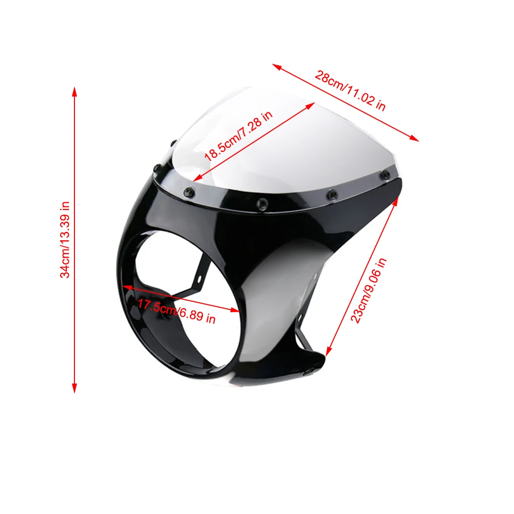 

Top Sell 7" Motorcycle Headlight Fairing Shade Mask Universal Retro Cafe Racer Handlebar Screen Windshield Dropshiping