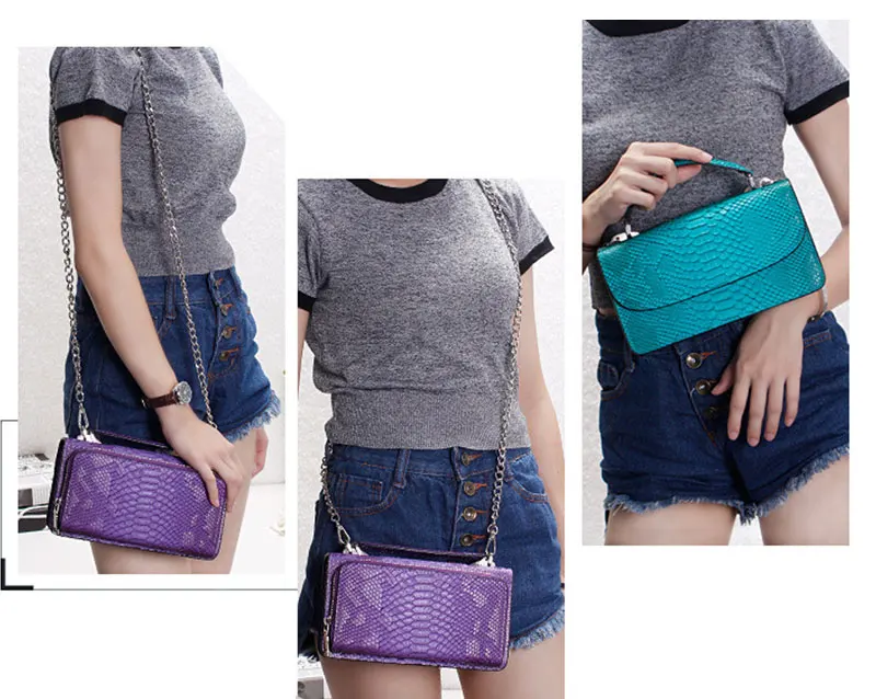 Индивидуальная модная сумка через плечо из искусственной кожи Змеиный узор переносная сумочка на цепочке переносная сумочка-кошелек питоновая сумка