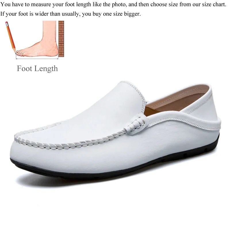 White Мужские лоферы; кожаная мужская повседневная обувь; zapatos de hombre mocasines; слипоны; цвет белый, черный; сезон весна-осень; buty meskie; большие размеры 46, 47 - Цвет: White