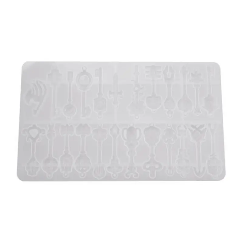 

Crystal Epoxy Resin Mold Tray Key Pendant Casting Silicone Mould DIY Crafts Jewelry Making Tool