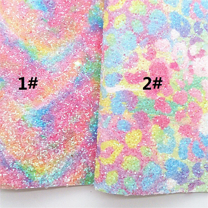 Радужный Леопардовый принт крупные блестящие виниловые тканевые блестки