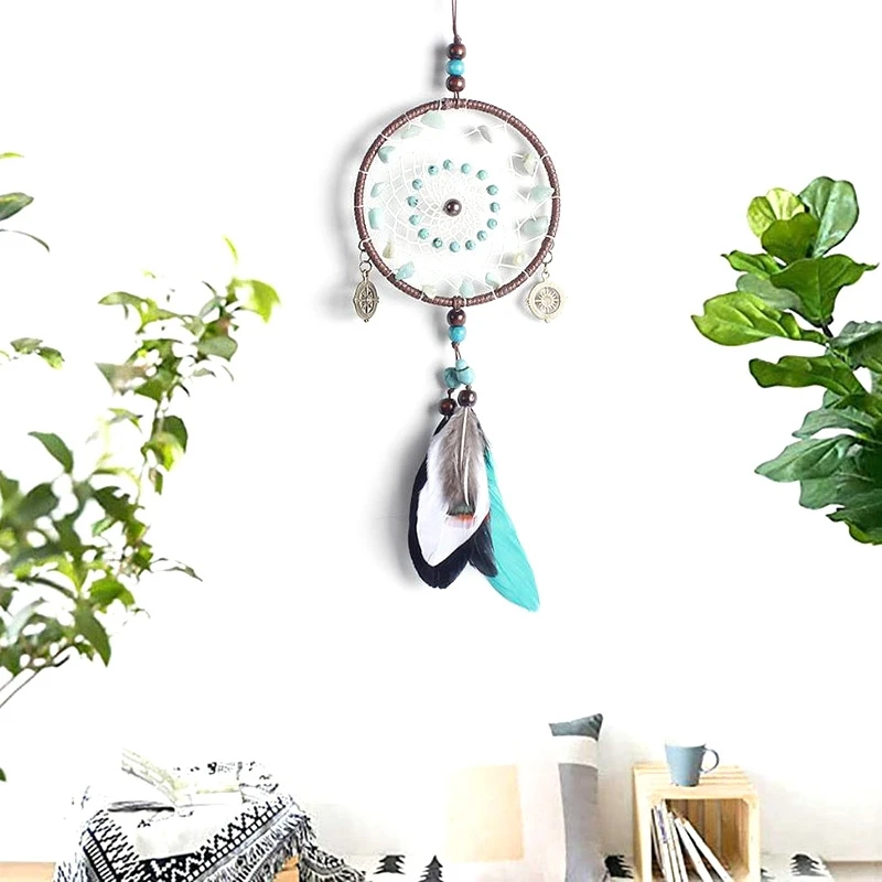 

Handmade Dream Catcher Net with Feathers Wall Hanging Dreamcatcher Craft Gift Christmas Decoration for Home-40cm