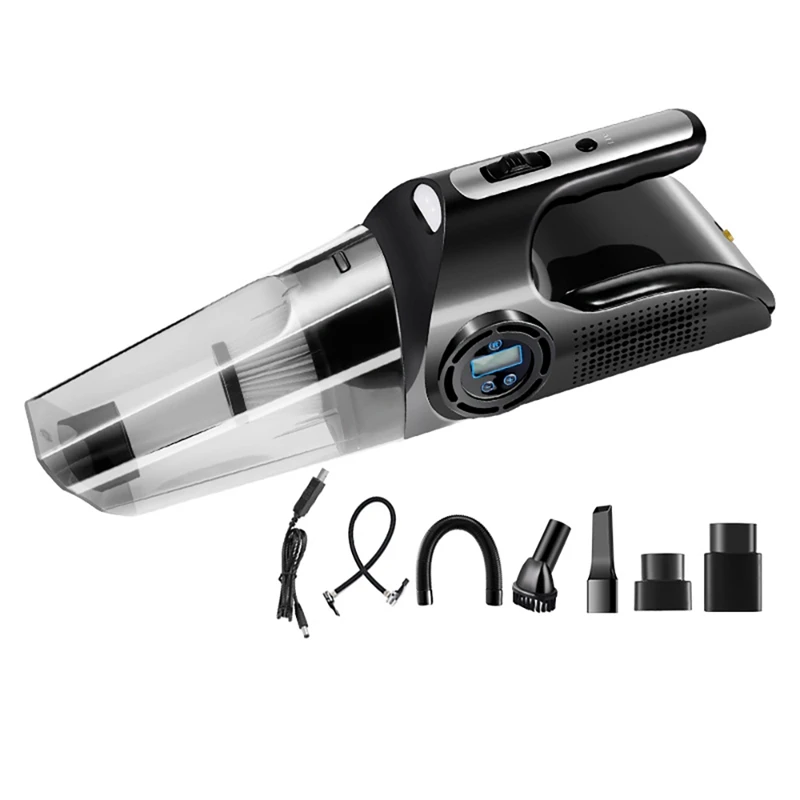 Precio Aspiradora Portátil 4 En 1 Para Coche, Bomba De Compresor De Aire Digital Para Coche Con Luz LED, Aspiradora Húmeda/seca