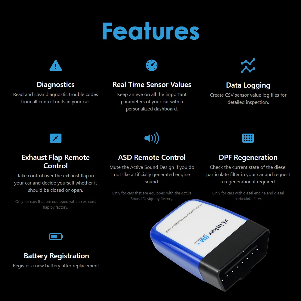 Vgate vLinker BM + ELM327 V2.2 сканер Bluetooth 4 0 wifi OBD 2 OBD2 автомобильный диагностический ELM 327