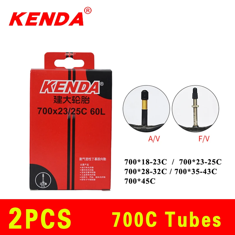 KENDA 2 шт. велосипедная внутренняя трубка 700C 23C 25C 35C 45C камера Schrader Presta трубки для