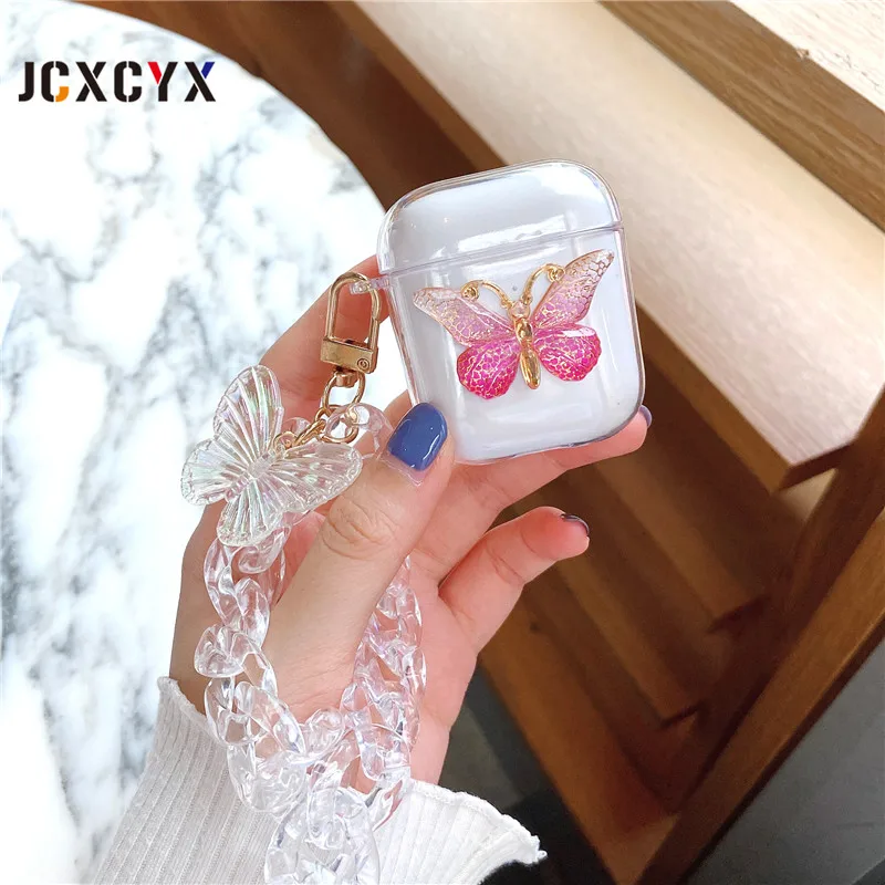 3D гальванический браслет-бабочка жесткий пластиковый чехол для airpods 1 2 Pro 3