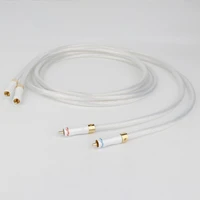 pair 5n occ silver plated rca cable rca to rca interconnect audio cable wire with gold plated r1704 rca plug