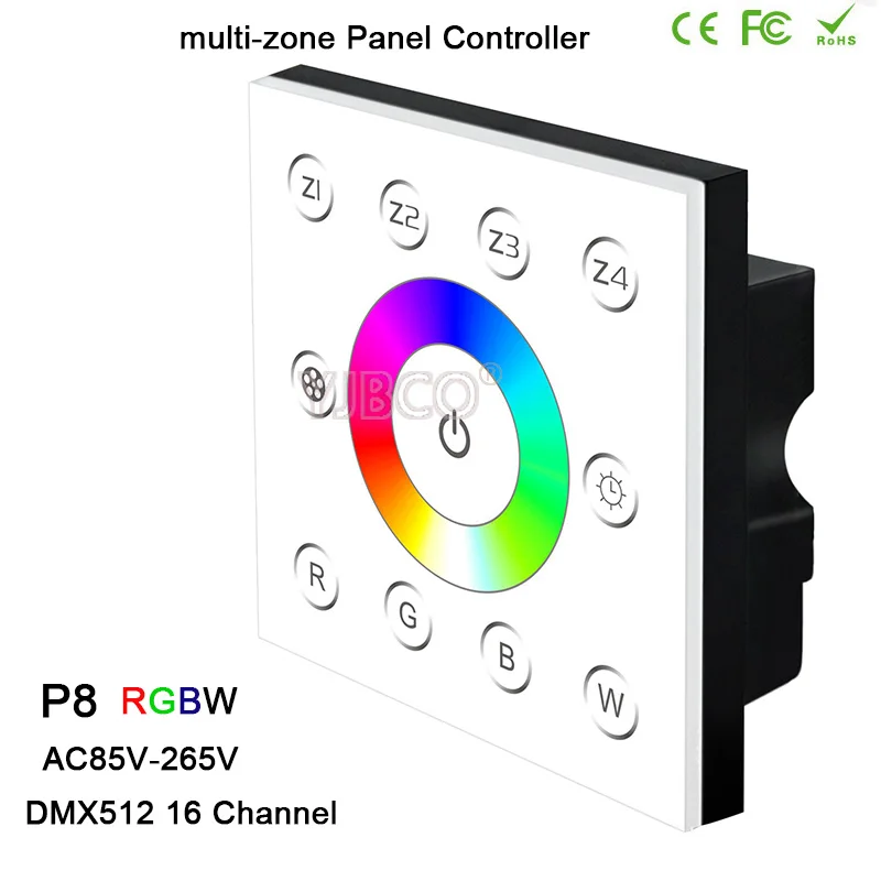 

Bincolor dimming/CCT/RGB/RGBW dimmer AC85V-265V Wall-mounted DMX512 Console Master Touch panel controller for LED Strip Light