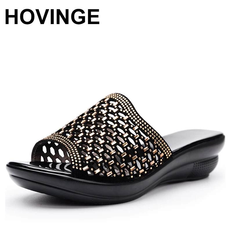 

HOVINGE Crystal platform slippers | Women's summer slippers, slippers without laces, women's open toe shoes, slides,