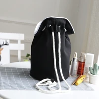 canvas backpack mens and womens general simple backpack beamed rope bucket bag