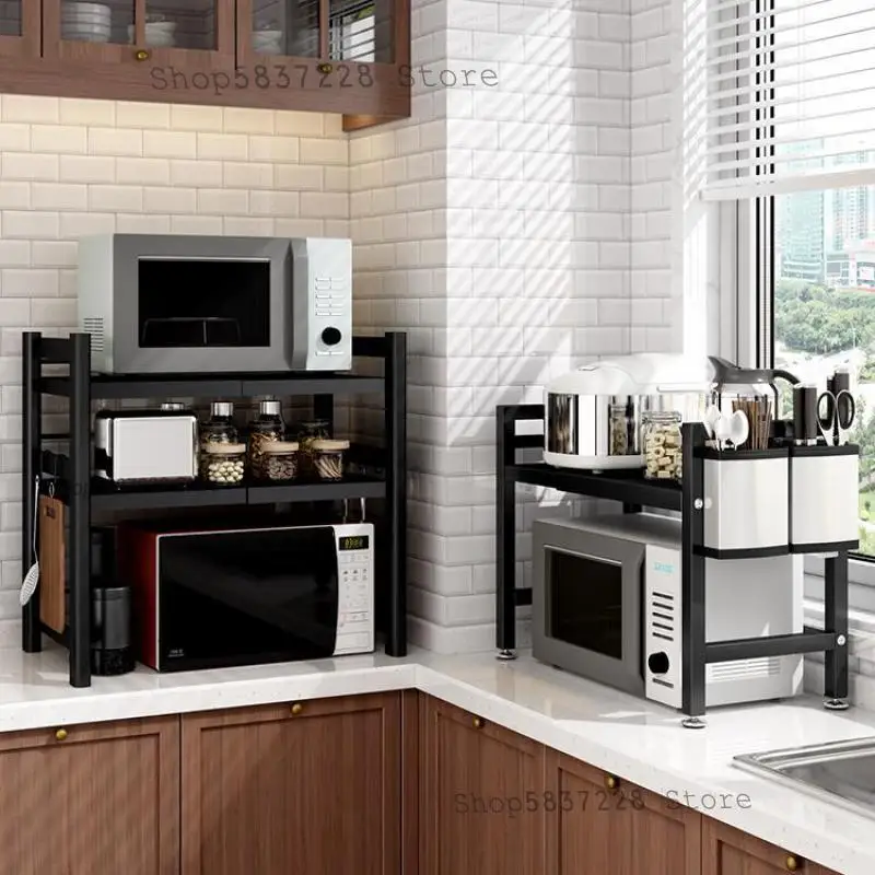 Кухонная стойка из нержавеющей стали выдвижная для микроволновой печи стеллаж