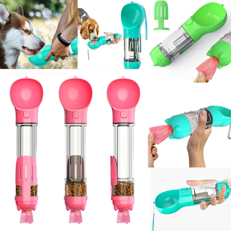 

Многофункциональная портативная бутылка для воды для домашних питомцев с лопаткой для уборки за собакой, внешняя бутылка для кормления для...