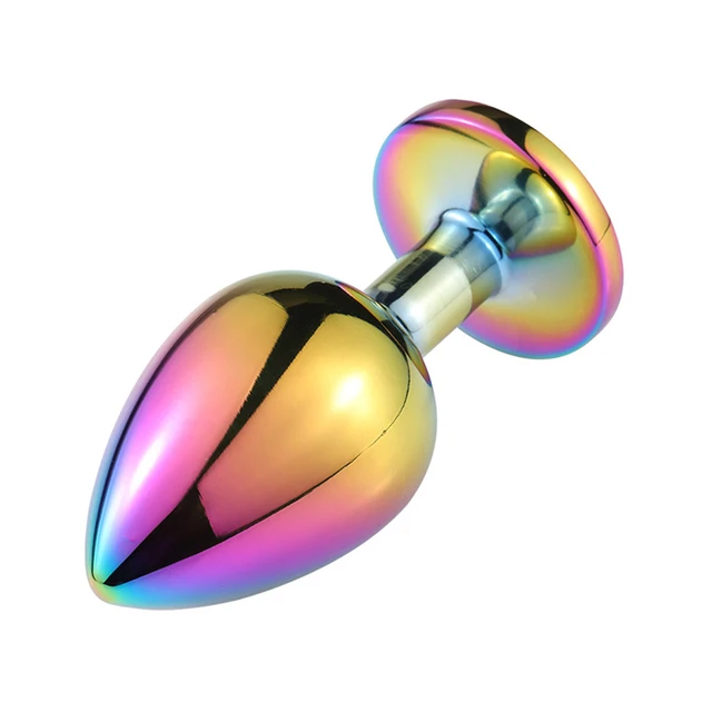 Stainless Steel Metal Anal Plug With Crystal Diamond Jewelry Smooth Butt Plug Anal Bead Anus Dildo Adults Sex Toys for Men Women 4