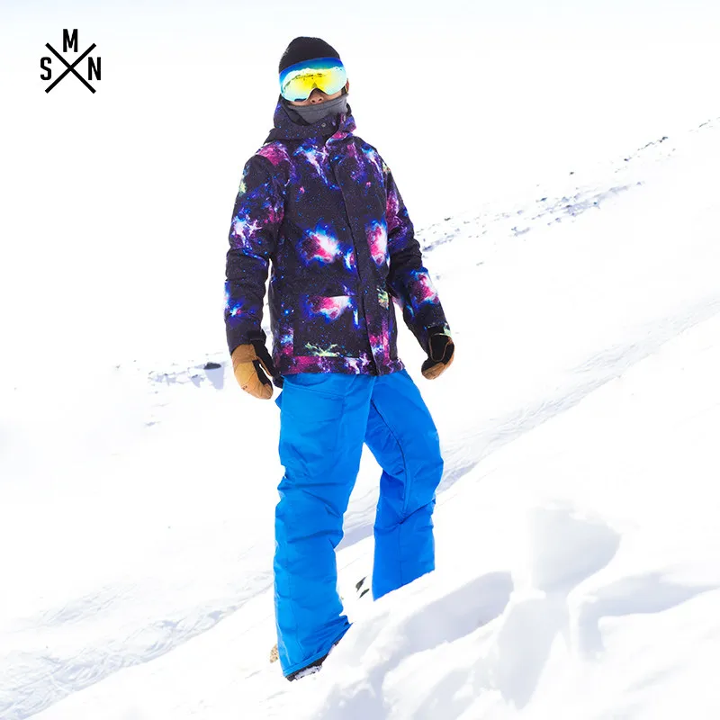 SMN сноуборд брюки для взрослых мужчин сплошной цвет ветрозащитный