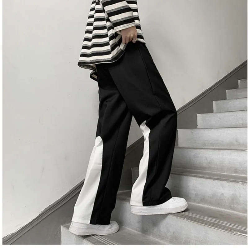 

Black/white Casual Pants Men's Fashion Loose Straight Pants Men Sweatpants Streetwear Wide-leg Pants Mens Trousers M-2XL