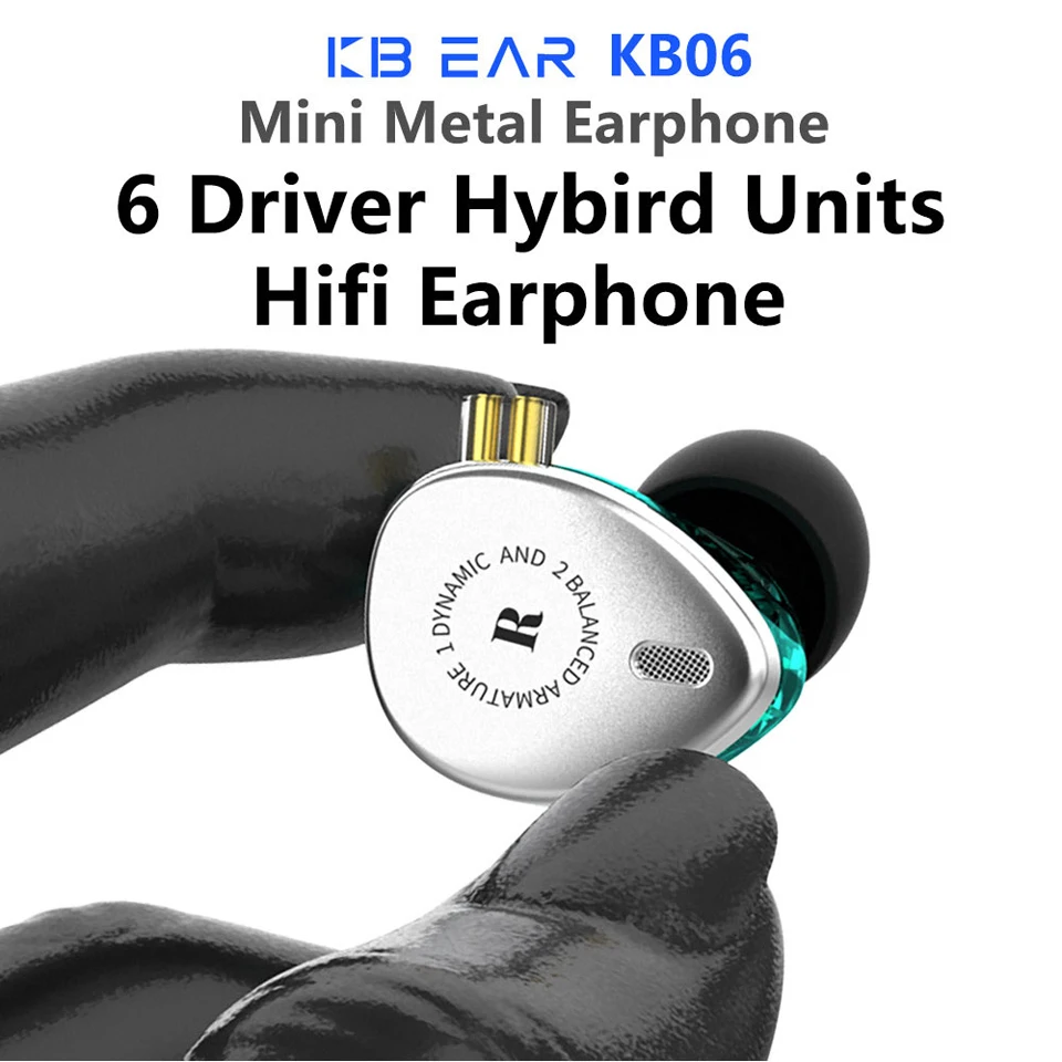 KBEAR KB06 2BA + 1DD гибридные наушники HIFI сценический DJ монитор с разъемом MMCX кабель для