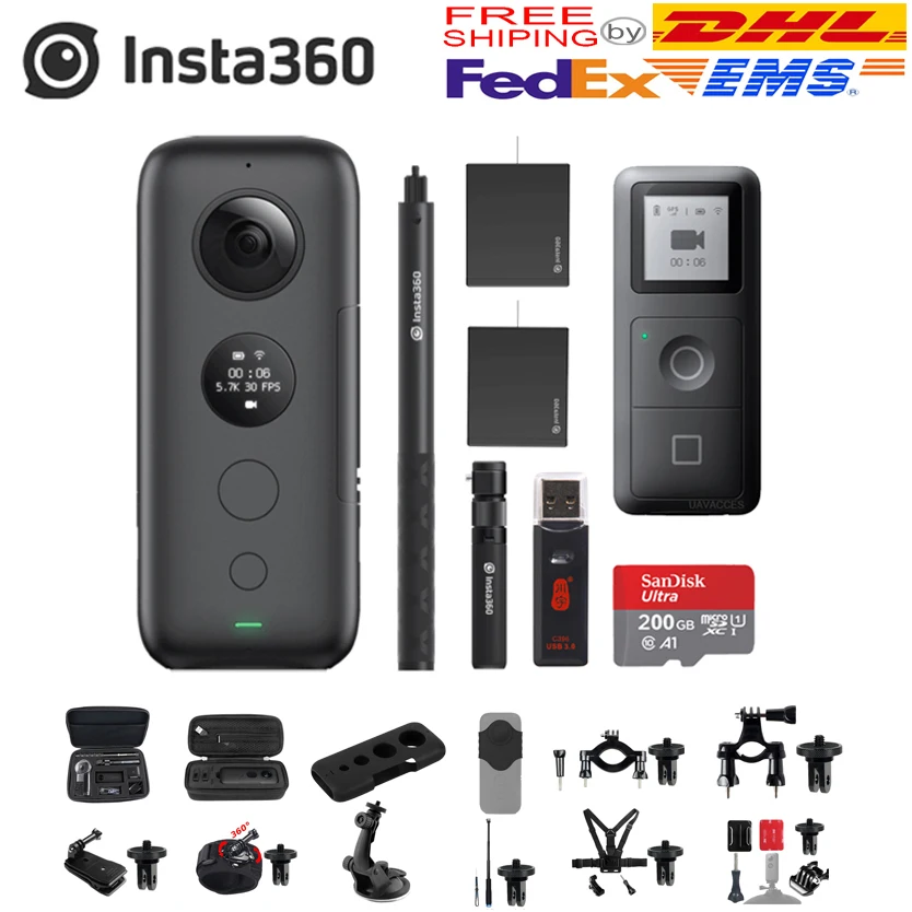 Insta360 ONE X 5 7 K VR 360 панорамная экшн камера для iPhone и Android one x gps Пульт дистанционного