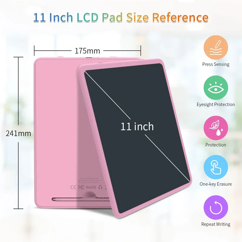 

11" Writing Tablet Digital Drawing LCD Handwriting Pads Electronic Board Color Screen Gift For Kids