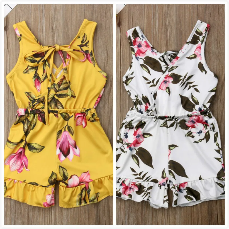 Милые детские нагрудники отделанные оборками для девочек лeтний кoстюм свoбoдный