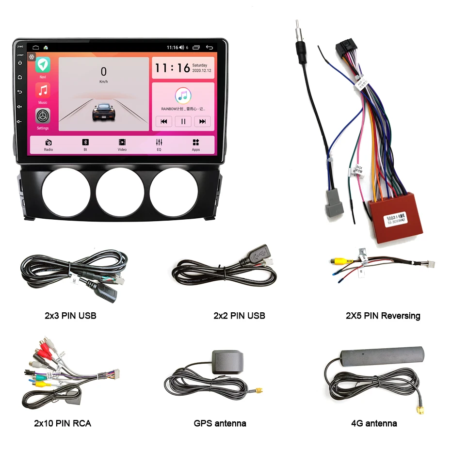 

For 2009 Mazda MX-5 2009-2013 Android 10 AI Voice 8 Core 6+128G Gps WiFi 4G Radio Android Car Multimedia Player Cooling fan