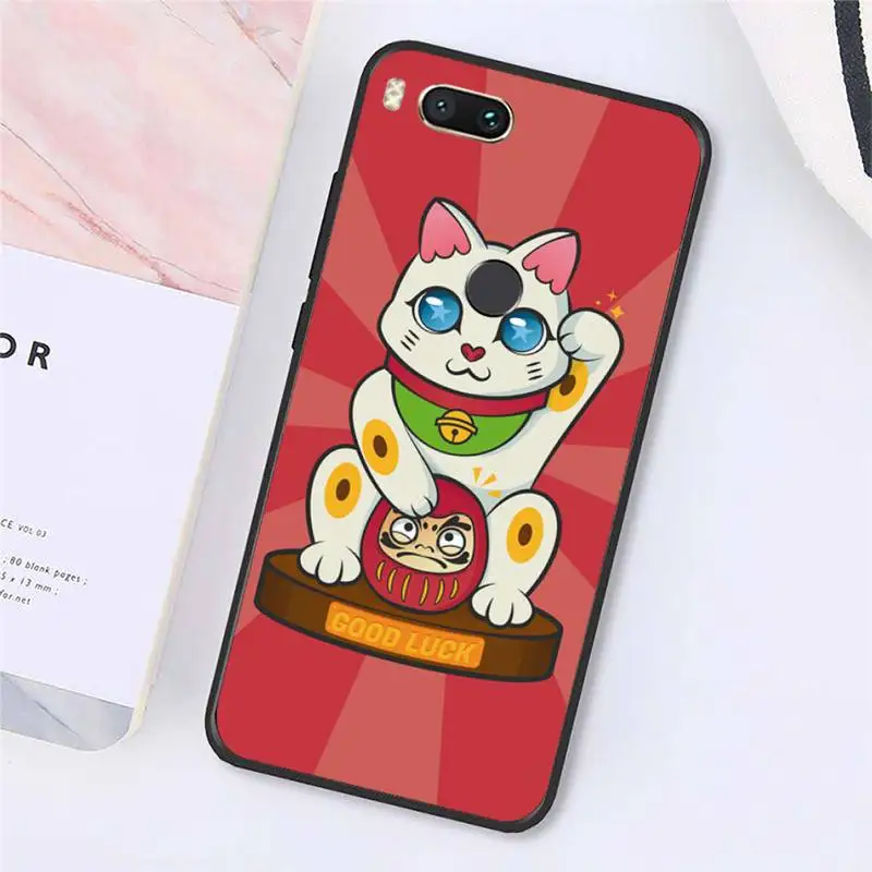 

Beckoning cat japanese style Phone Case For Xiaomi Redmi note 7 8 9 t k30 max3 9 s 10 pro lite Luxury brand shell funda coque