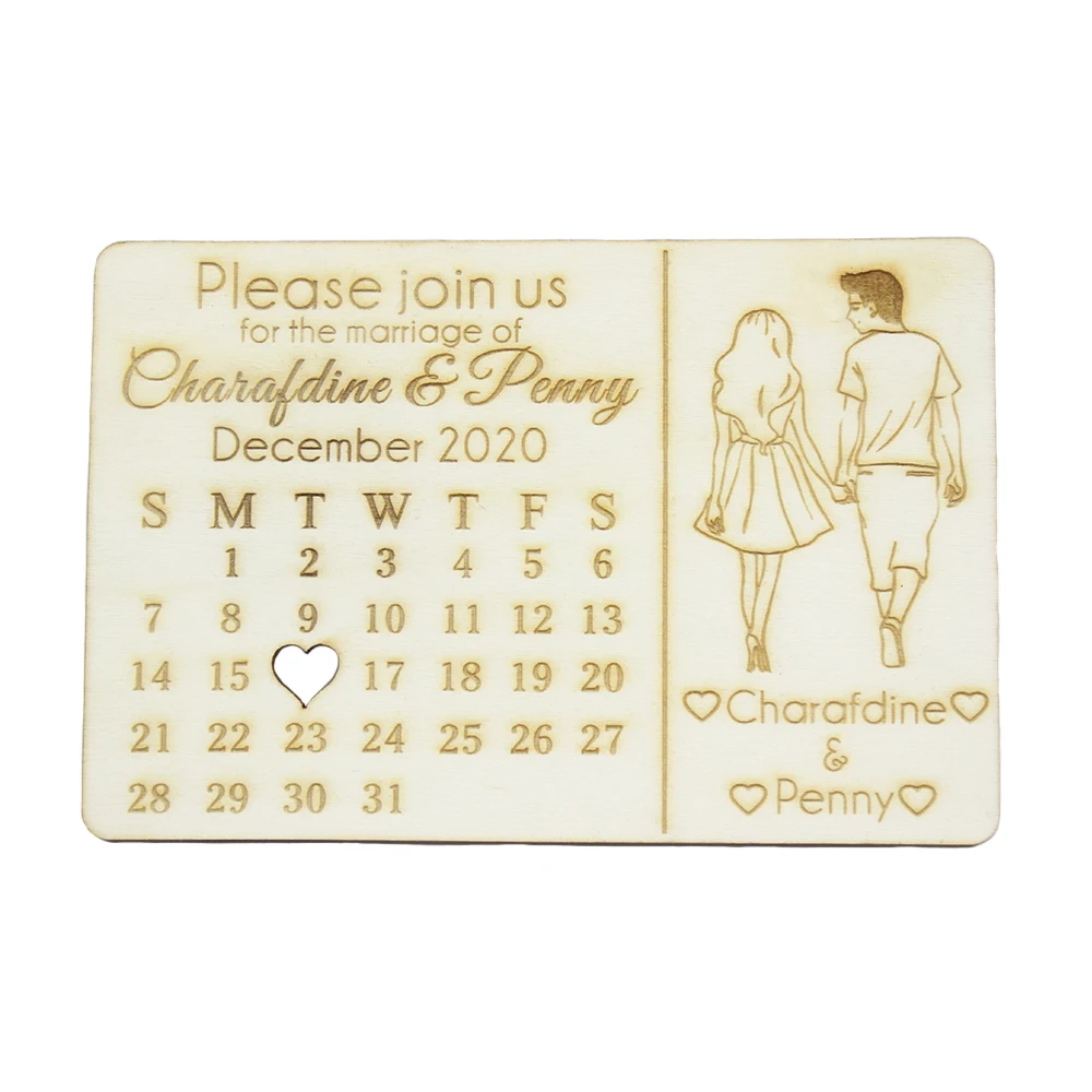 Индивидуальные свадебные деревянные сувениры пригласительная открытка 15x10 см